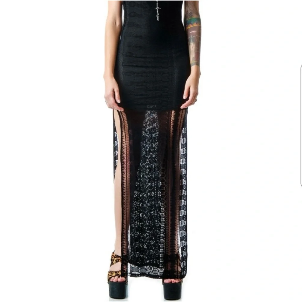 For Love and Lemons x Revolve Black Lace Overlay Maxi Dress | Small - Picture 11 of 16